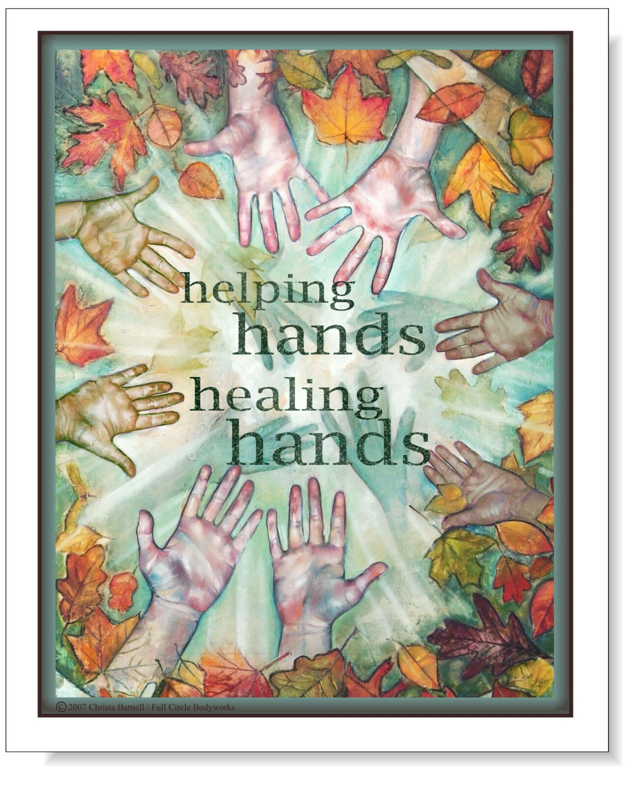 Helping Hands, Healing Hands Massage Therapy Poster