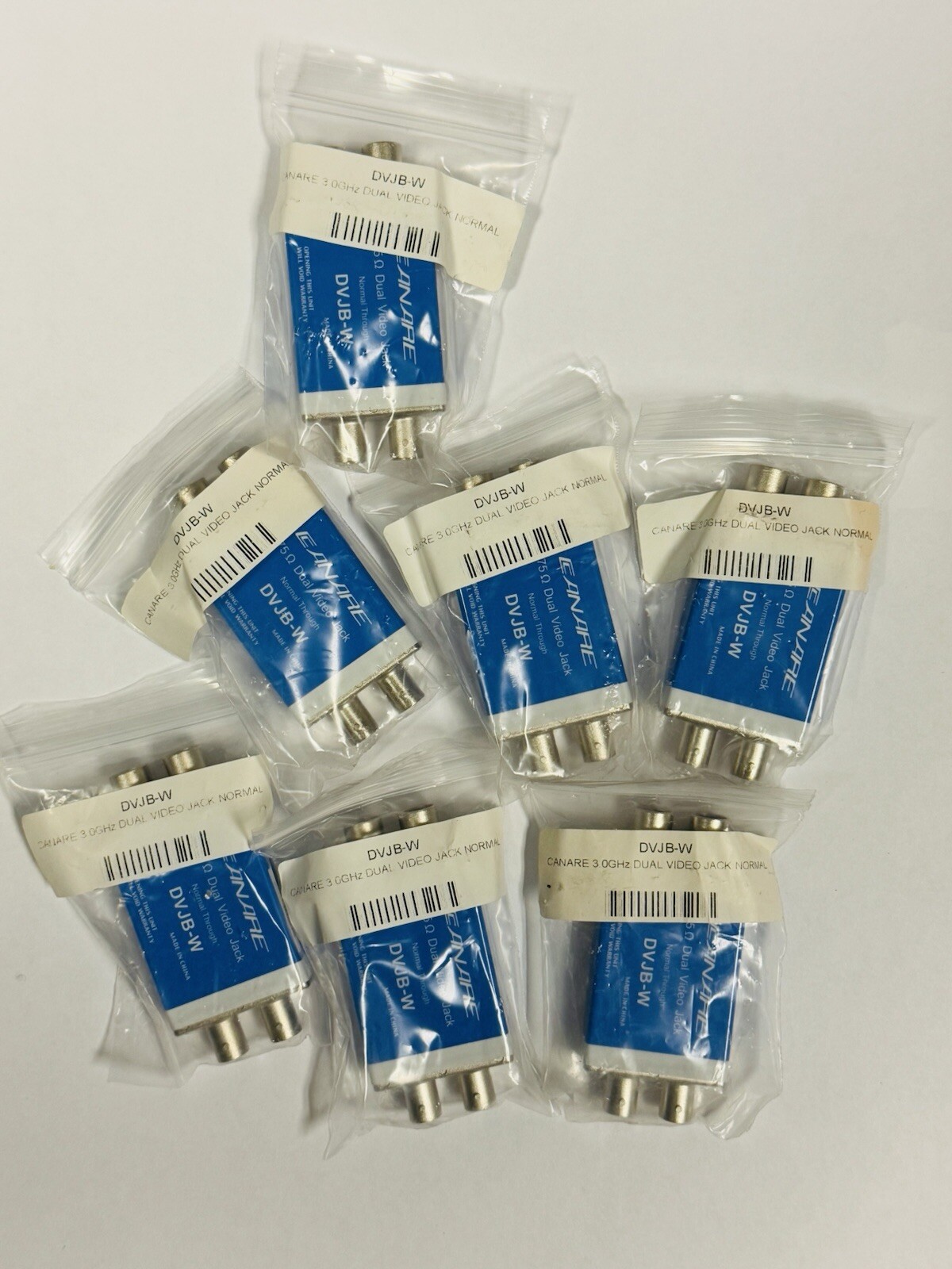 Lot of 7 Canare DVJB-W, 3.0GHZ 75 ohm Dual Video Jack Normal Through