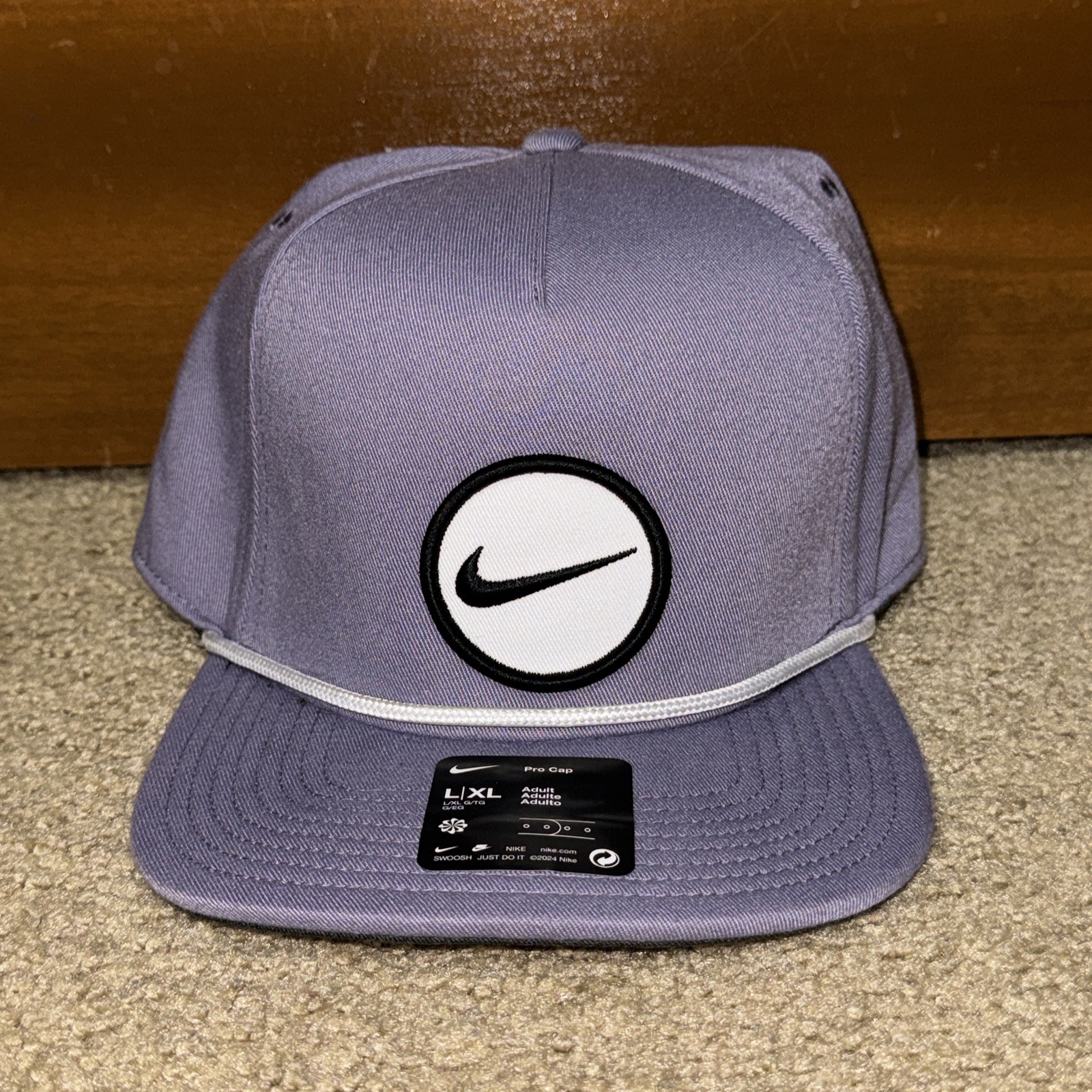 Nike Pro Structured Size L/XL Purple Snapback Adjustable Dri Fit Golf Hat Cap