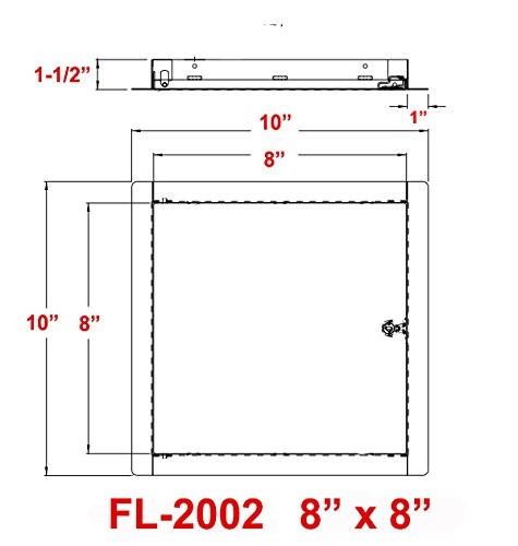 Premier 2002 Series Steel Access Door, 8 x 8 Flush Universal Mount, White (Ke...