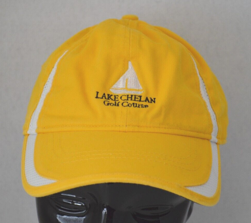 Lake Chelan Golf Course Cap Hat Adjustable Yellow White OSFM