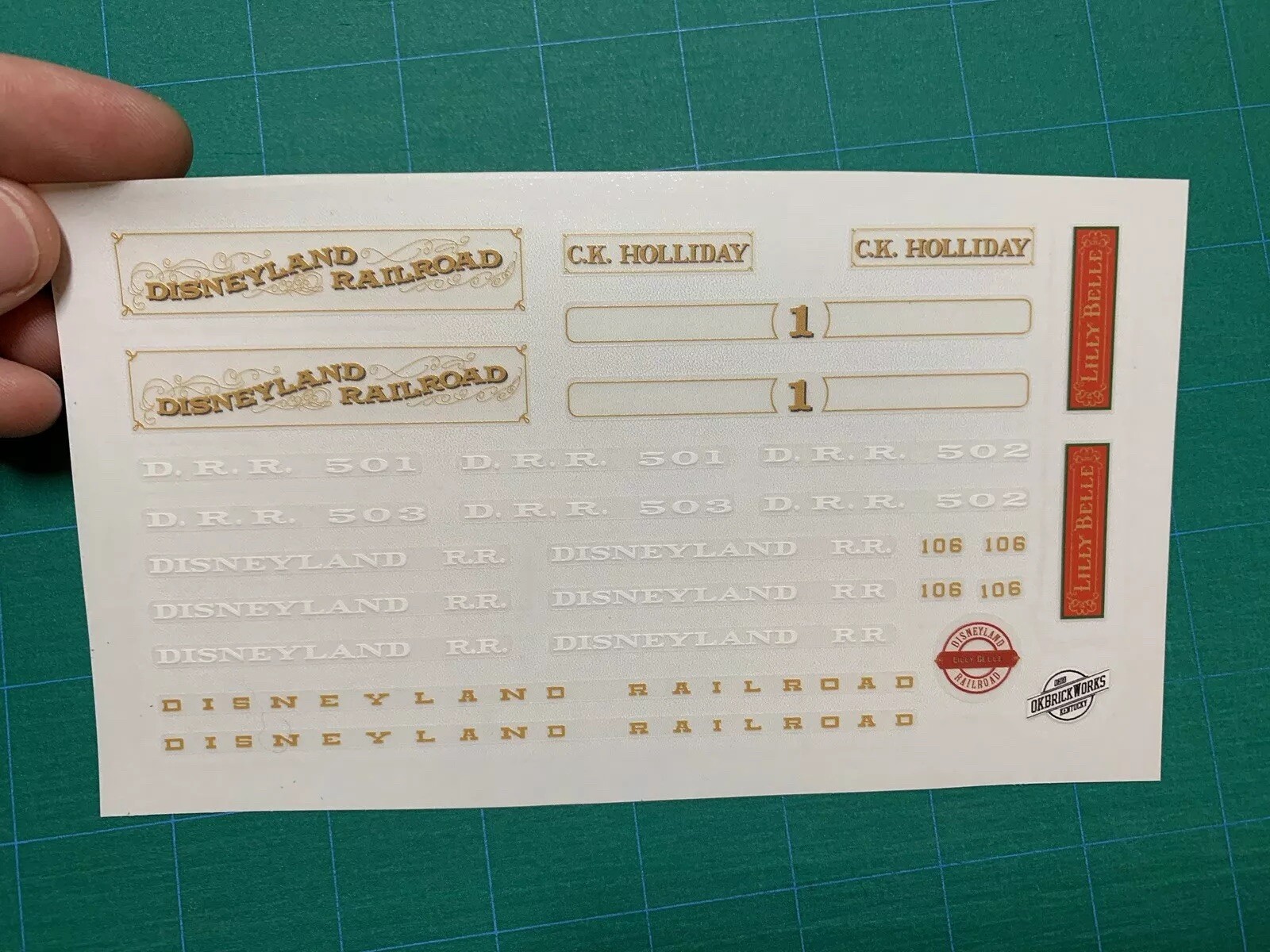 Custom Replacement Stickers for 71044 Disney Train CK Holliday Lilly Belle