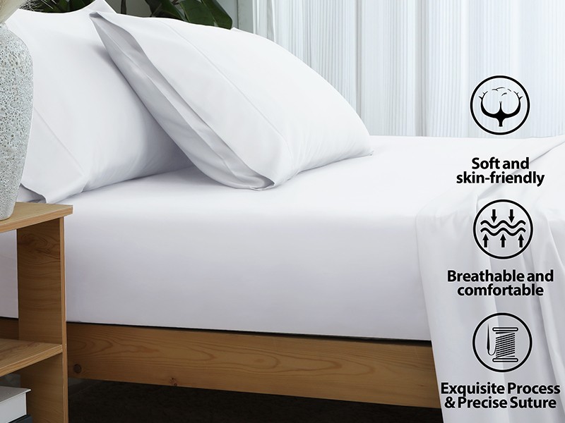 2-Pack Pure Cotton Fitted Sheet King Size, 600 Thread Count 16" Deep Pocket
