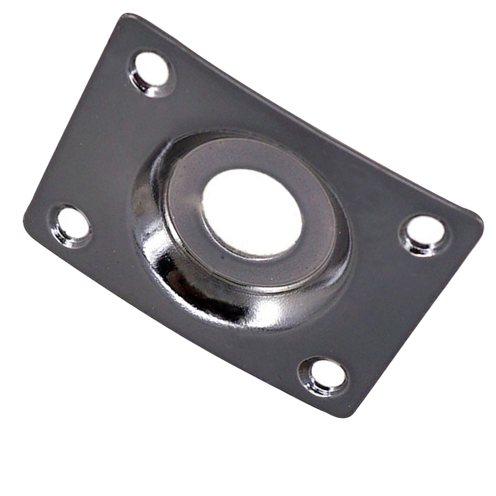 Black Guitar Output Metal Jack Plate Square W/ Screws for Electric Bass Guitar a