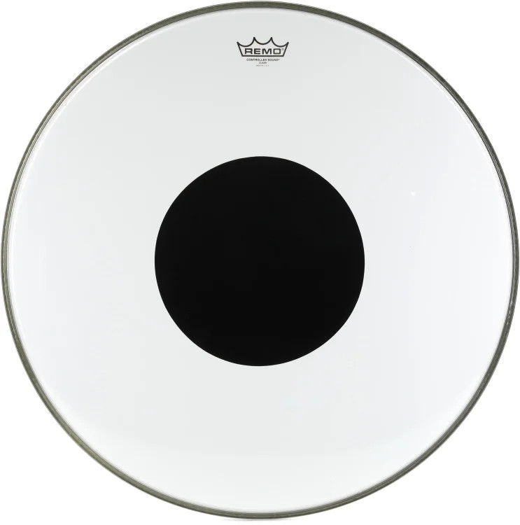 Remo Controlled Sound Clear Black Dot Bass Drumhead - 24 inch