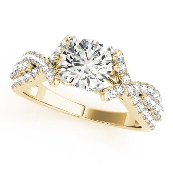 Round Cut 1.50 Ct VVS1 Diamond Lab-Created Engagement Ring 14K Yellow Gold FN
