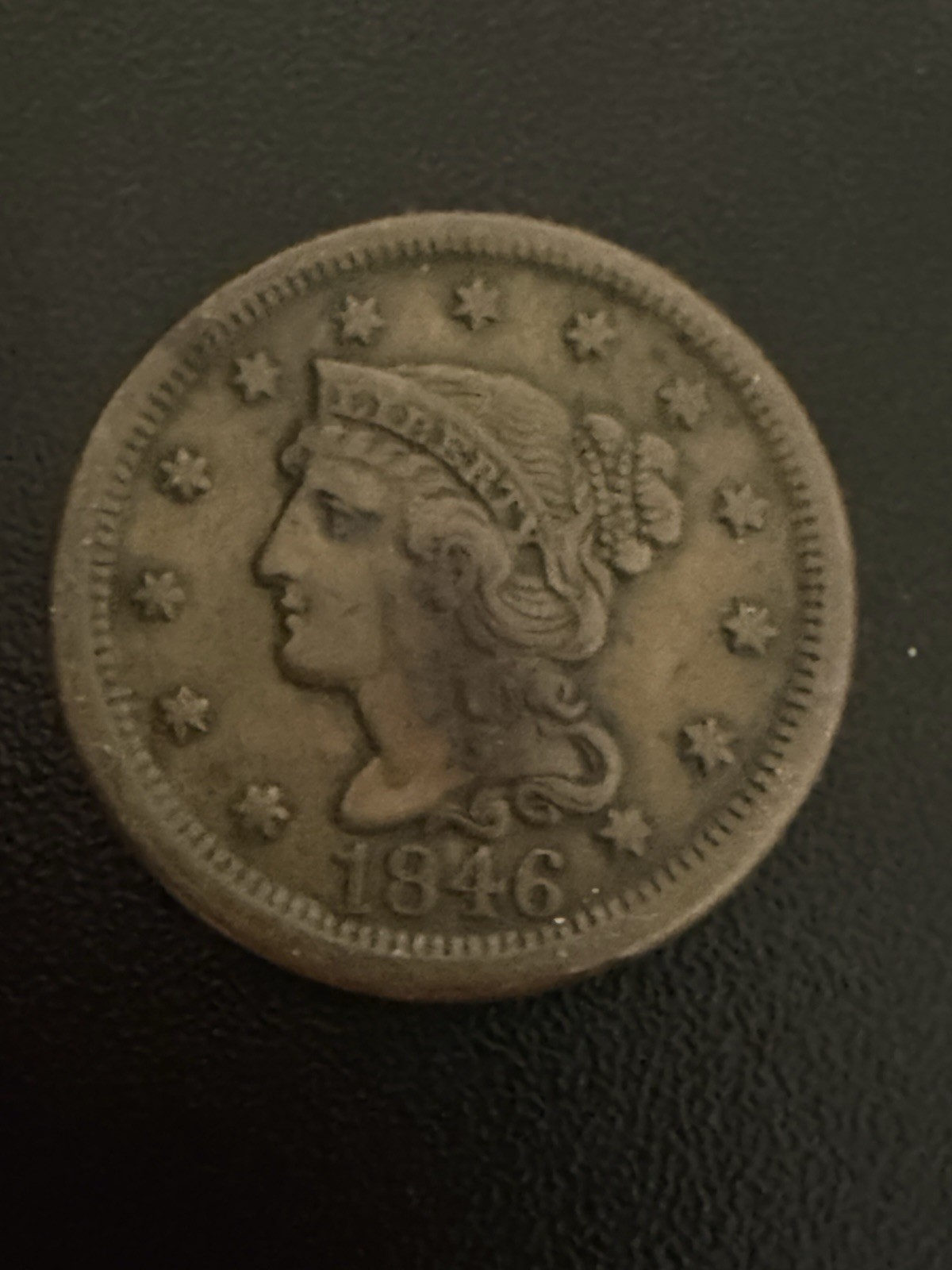 1846 Tall Date Large Cent VF