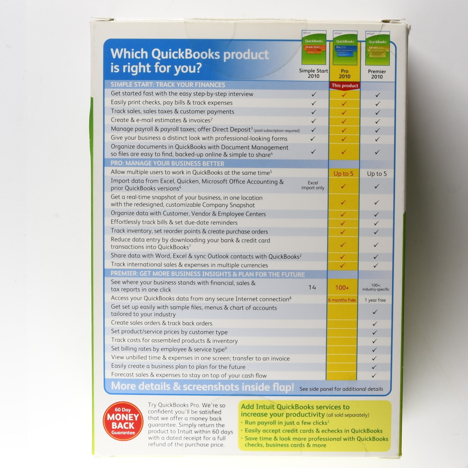 QuickBooks Desktop Pro 2010 - Windows with Key - No subscription Authentic