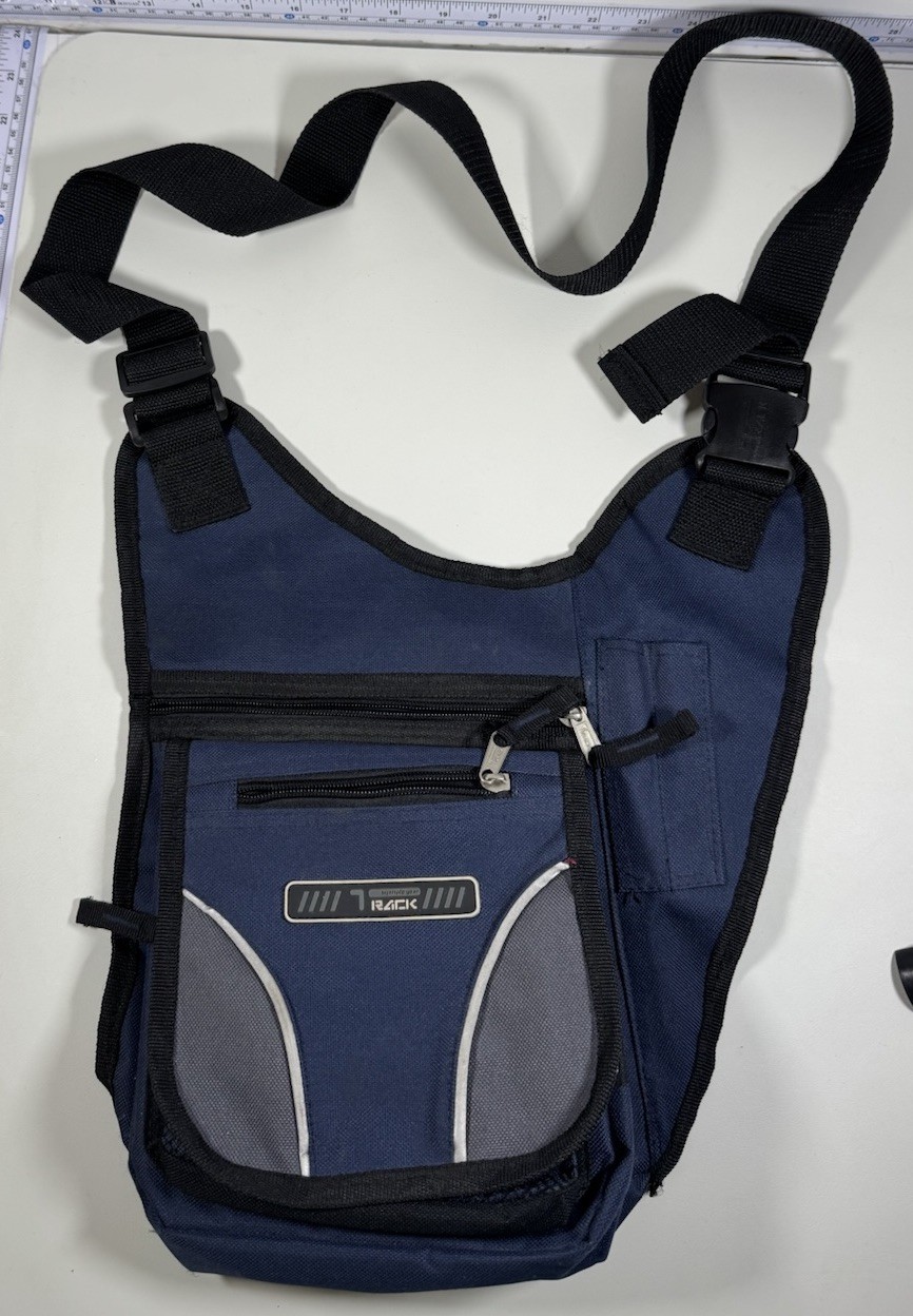 Track By Triple Gear Bag Crossbody Hiking Pack Athetic Gear Hike Navy Blue