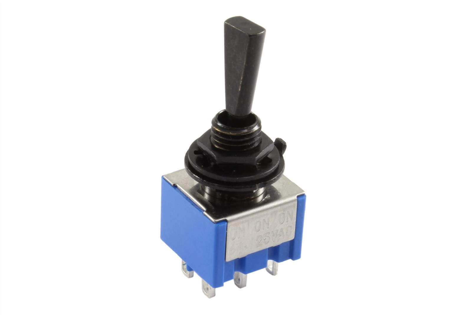 Mini Flat Paddle Toggle Switch 3-way On-On-On Black