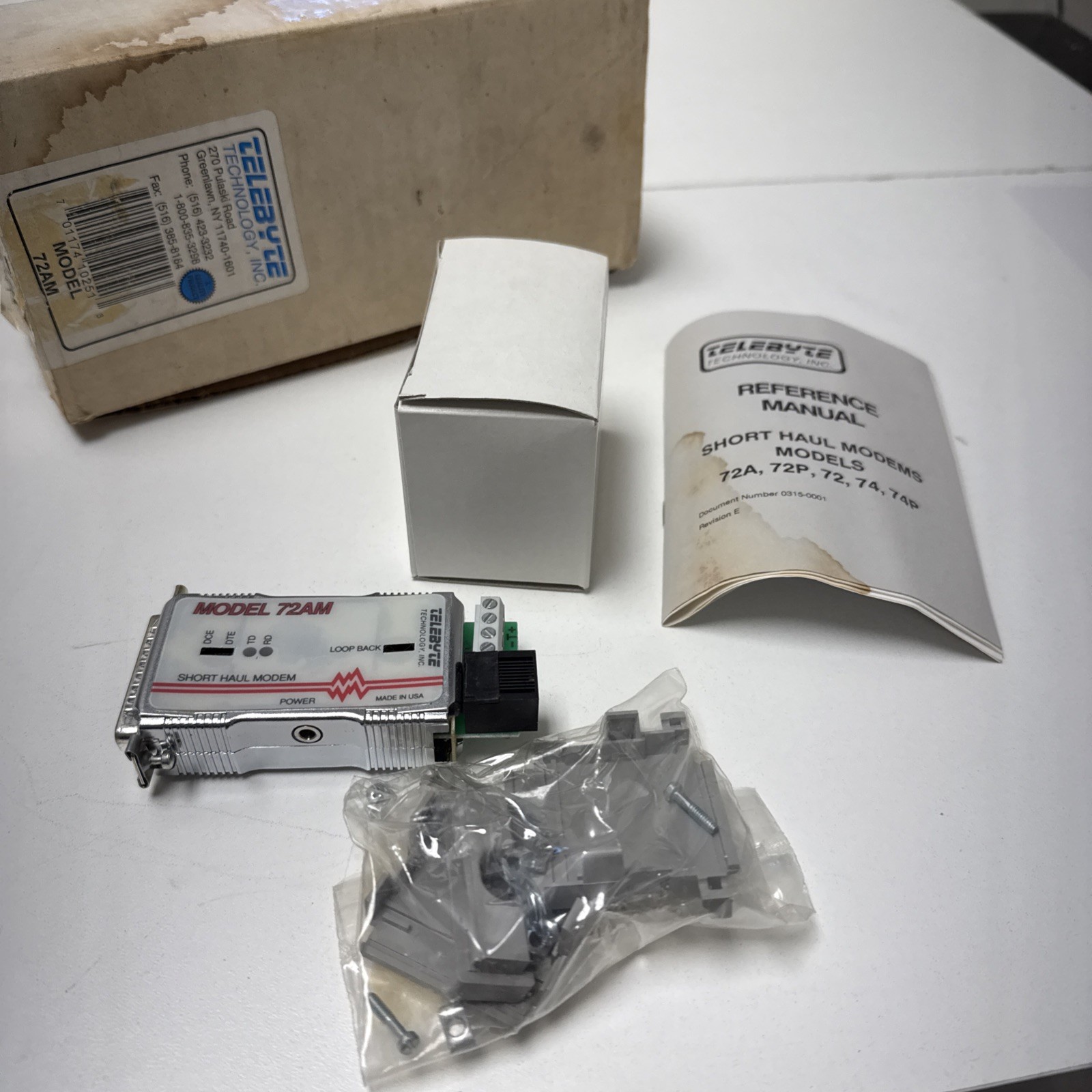 Telebyte 72AM Short Haul Modem w/ Power Supply 120VAC In 9VAC Out