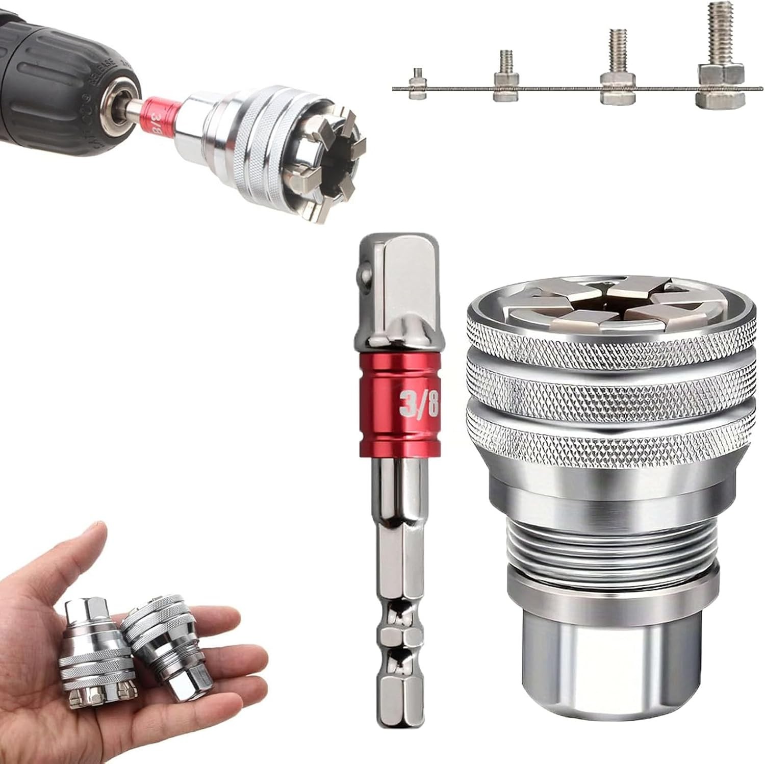 Universal Socket Wrench 10-19mm 3/8" Ratchet/Drill