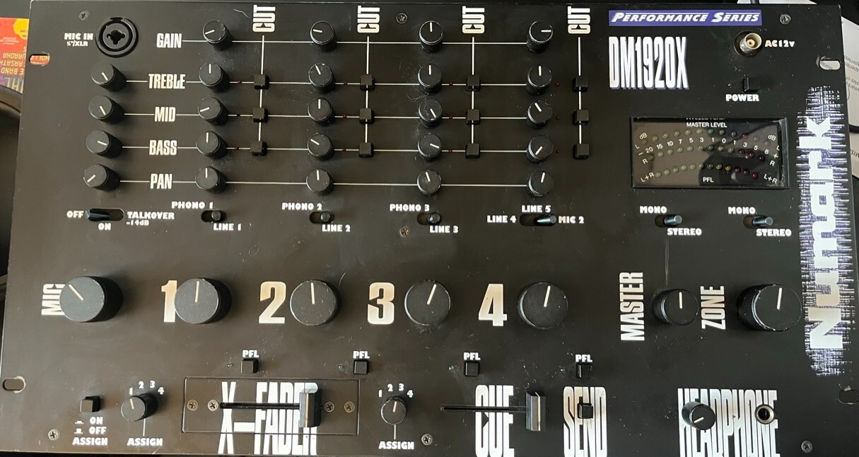 Numark DM1920X Rotary DJ Mixer 90s Rare