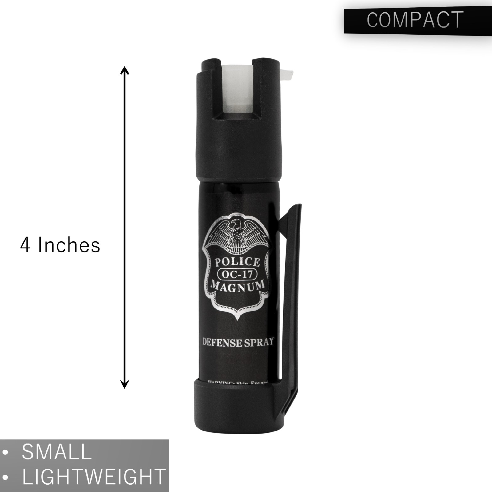 2 Police Magnum glow in dark pepper spray .75oz GID bottom clip self defense