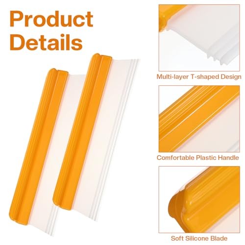 Car Squeegee, 6 Pack 12 inch Flexible Car Water Scraper Tool Silicone Window