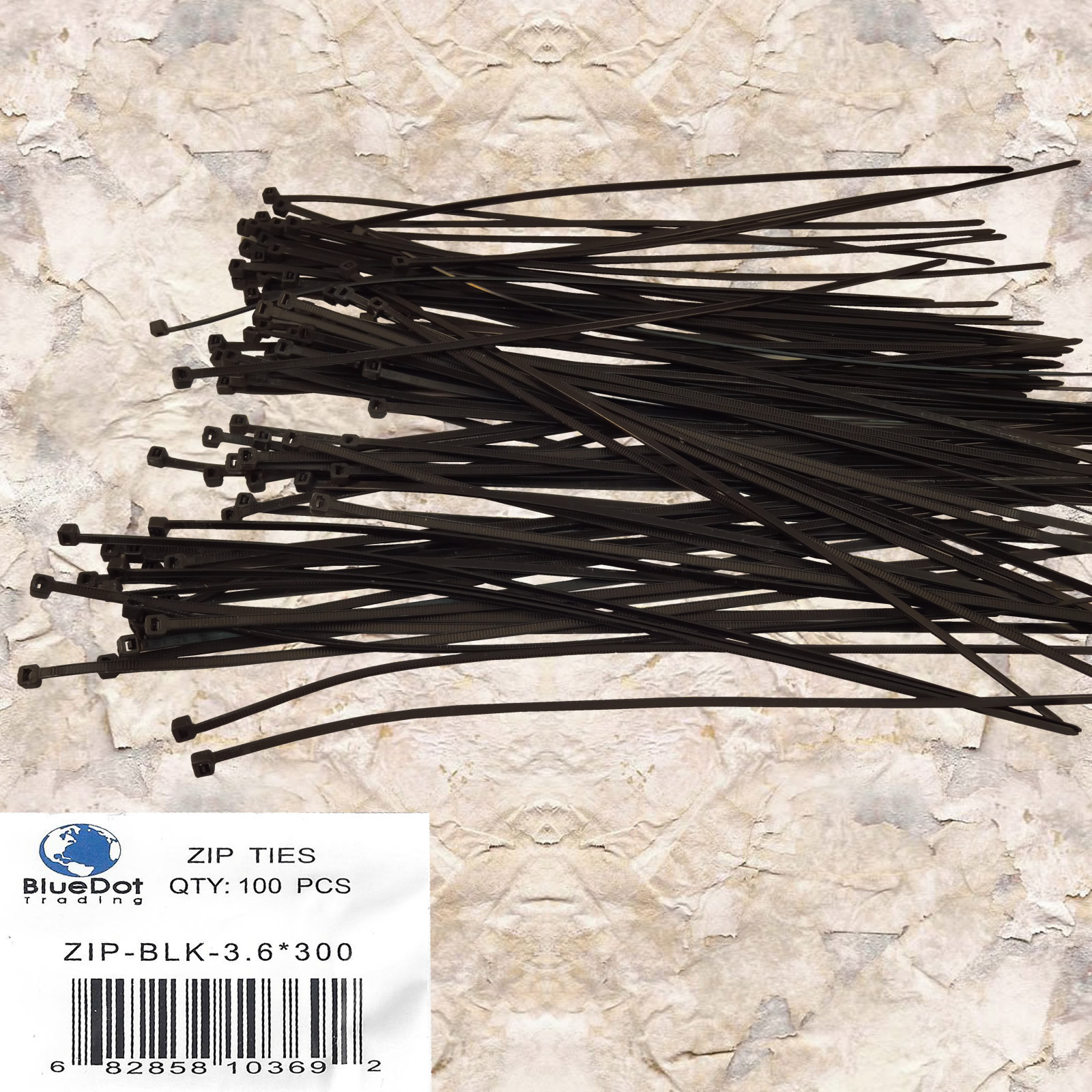 100 PCS Pack 12" inch Network Cable Cord Wire BLACK Tie Strap 40 Lbs Zip Nylon