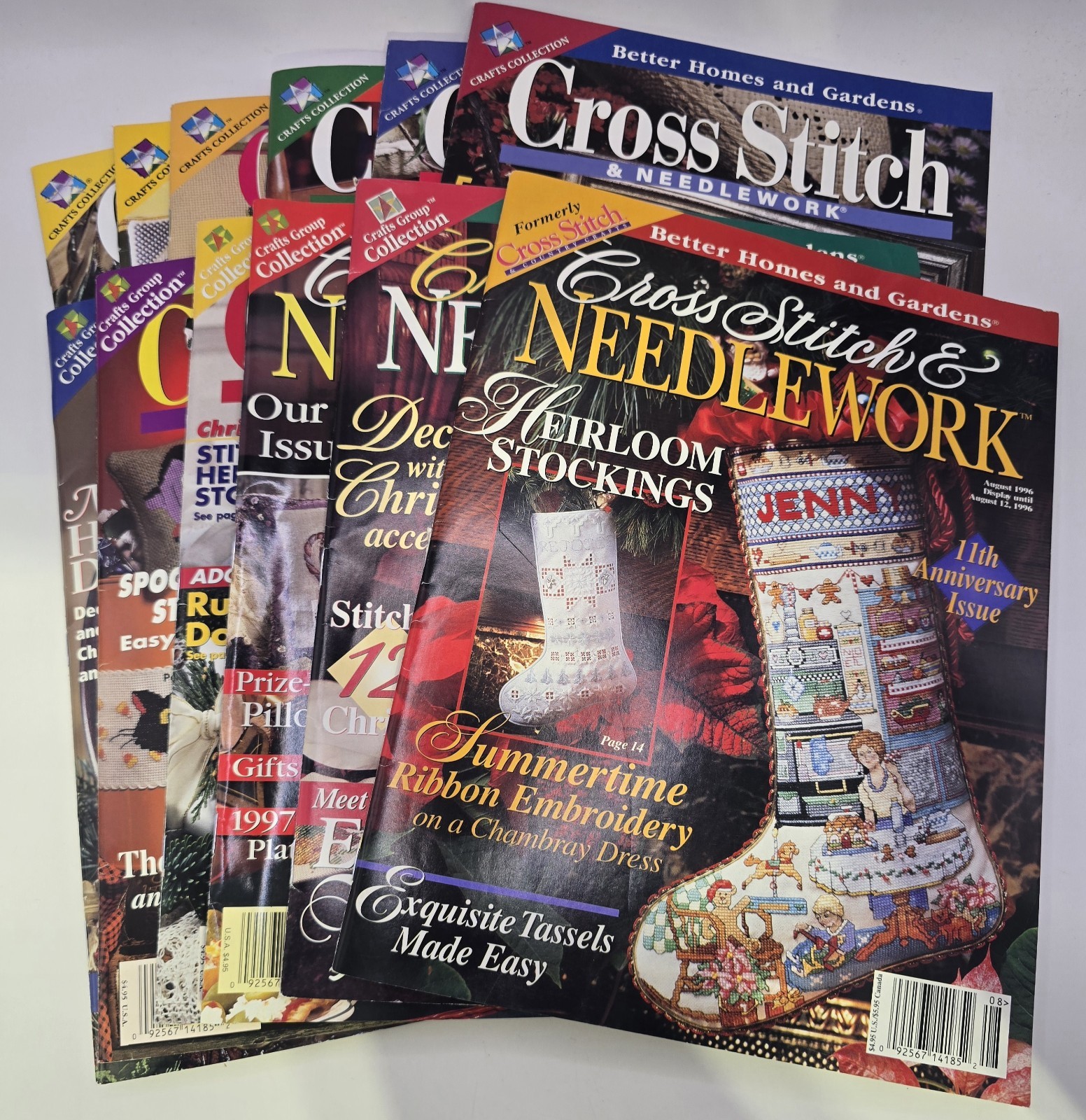 Lot 12 Vintage Cross Stitch & Needlework Magazines 1996 -  2000 Better Homes