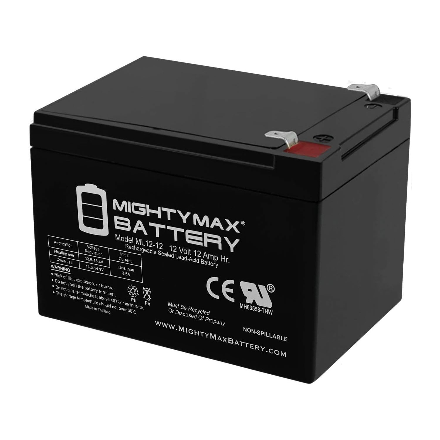 Mighty Max 12V 12AH SLA Replacement Battery for Weize AGM WP12-12