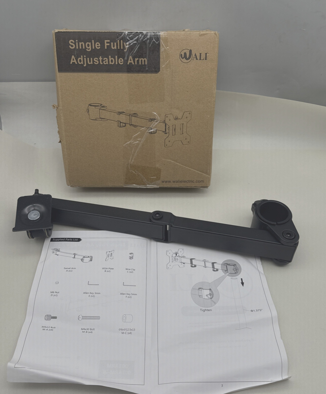 Wali Universal Pole Mount  (Arm ONLY NO PLATE) NO HARDWARE *READ & SEE PHOTO
