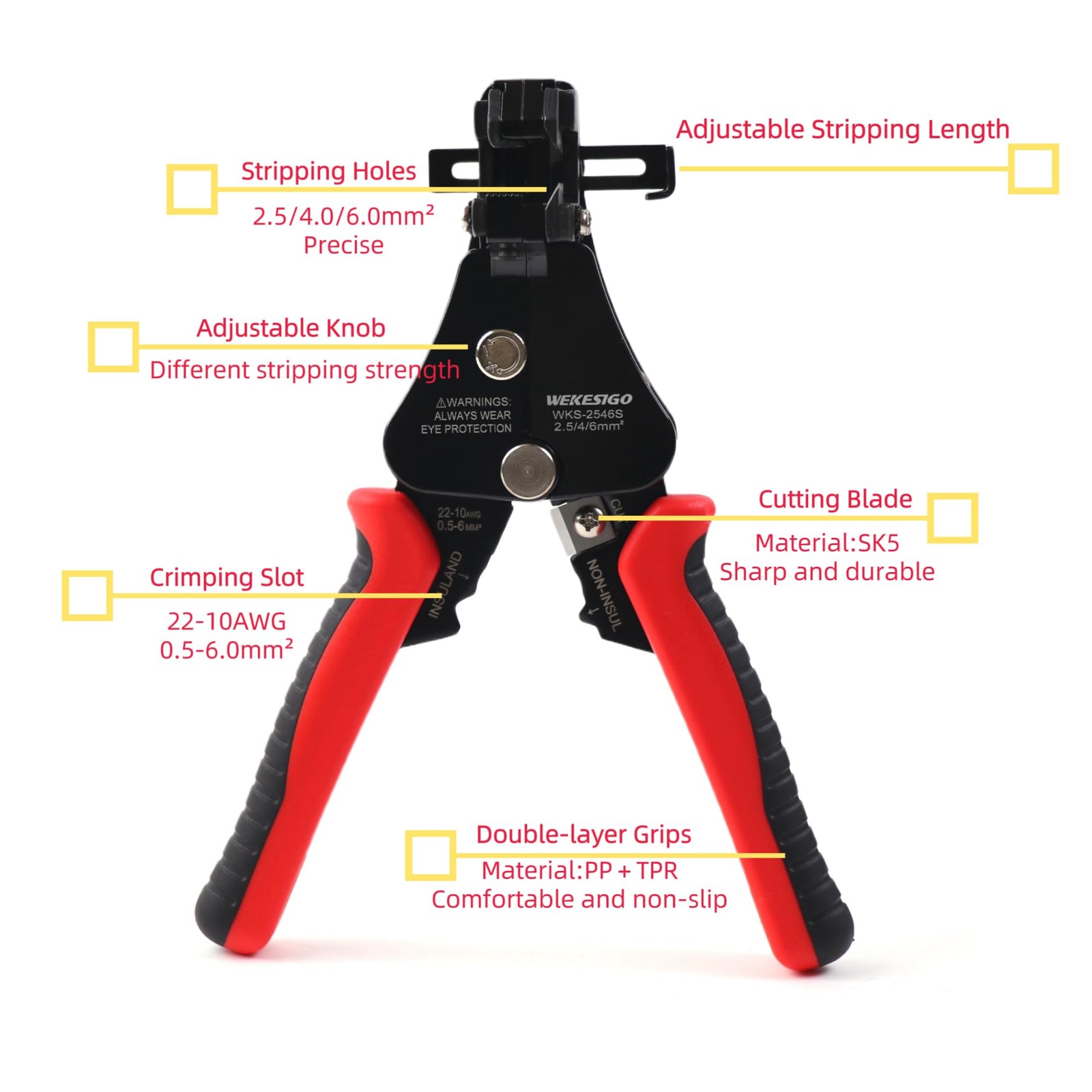 Automatic Solar Wire Solar Cable Stripper/Wire Cutter, 3 in 1 Adjustable Wire St