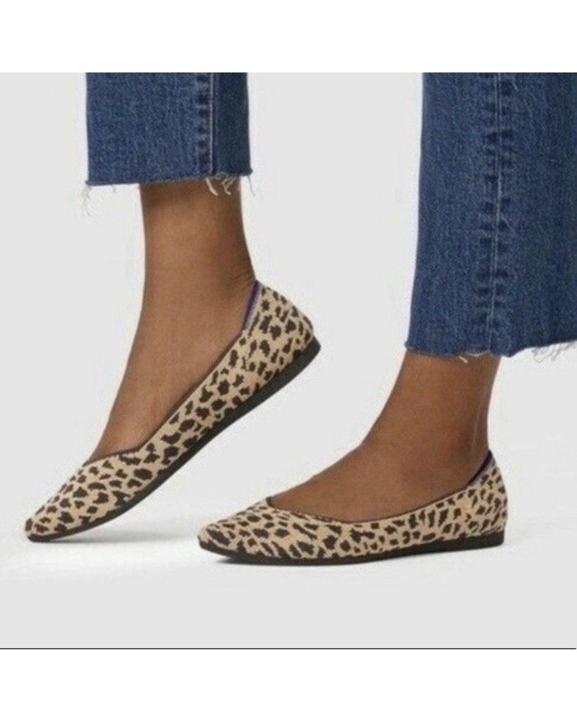 Rothy’s The Point Flats Women’s 8 Leopard Print