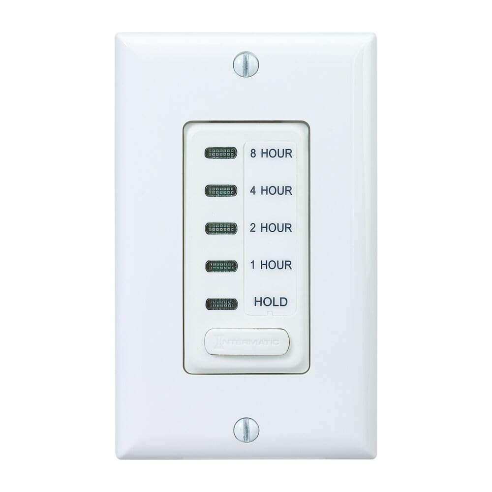 Intermatic EI220W-1 in-Wall Countdown Timer Switch countdown timer with 1/2/4/8-
