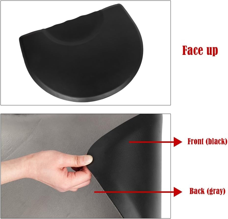 Heavy Duty Barber Shop Mat 36"x48" Semi-Circle 1" Cushion - Non-Slip Floor Pad