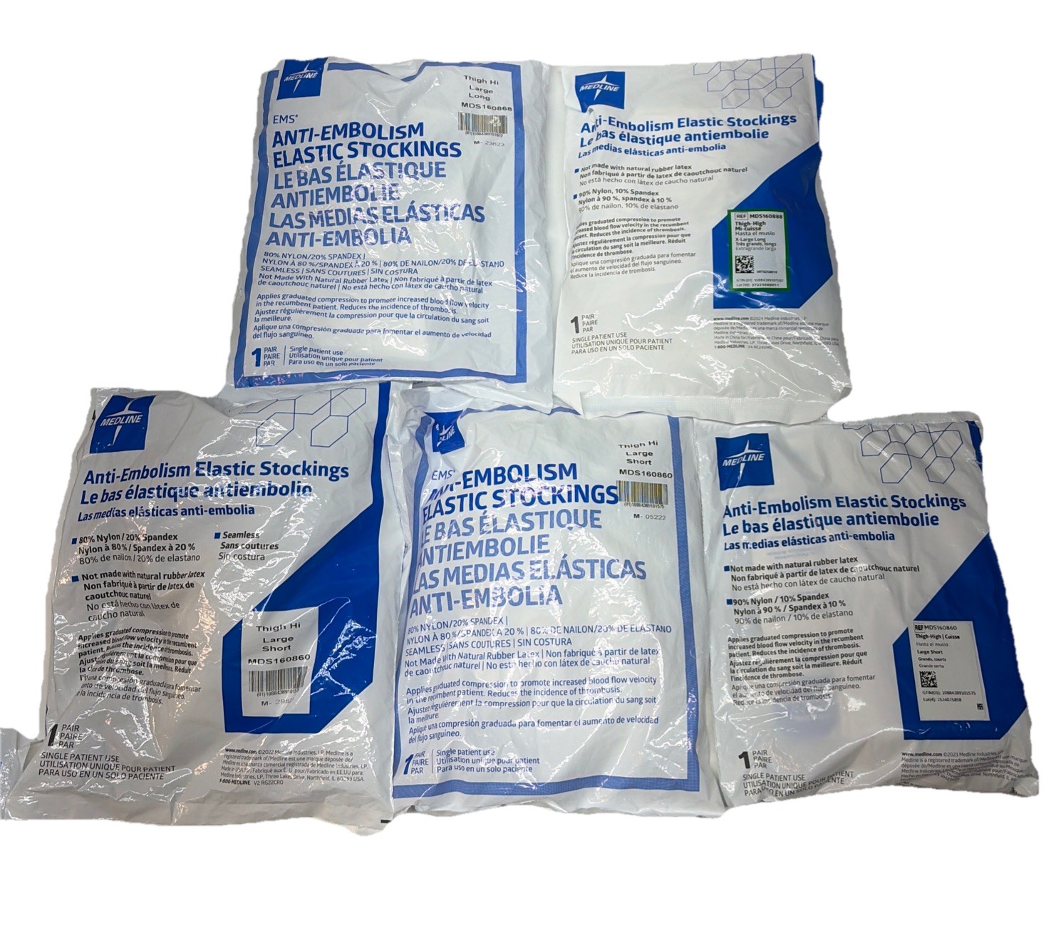 Lot Of 9 Medline Anti-Embolism Compression Stockings NEW!