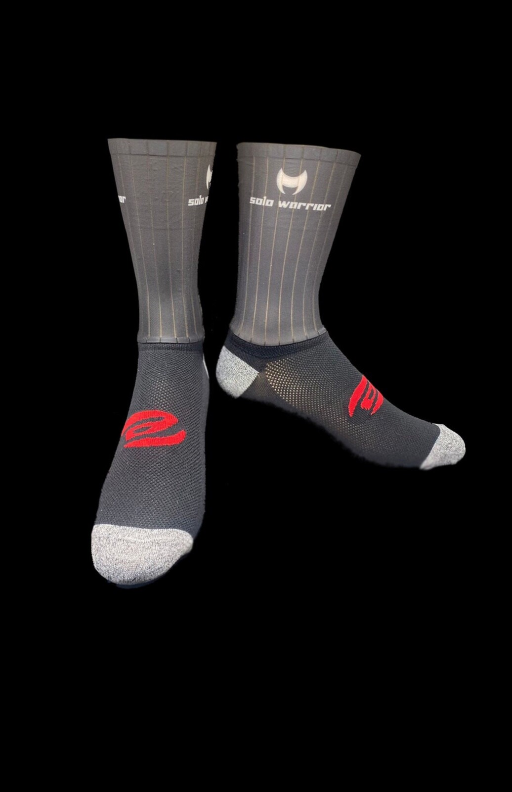 Solo Warrior Mens Solid Black Aero Design 6" Cycling Compression Socks Size 8-12