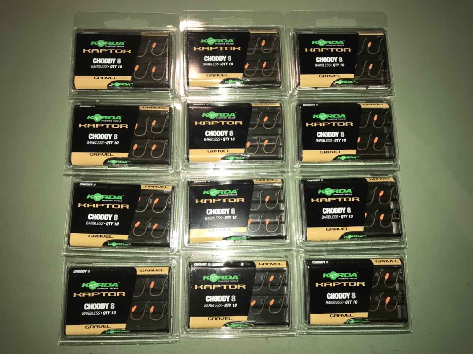12 PACKS Korda Kaptor Hooks Size 8 Choddy Barbless Carp Fishing 120 HOOKS