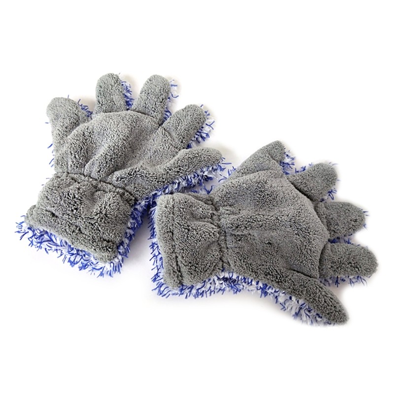 Double Sided Car Washing Mitts Dusting Microfiber Gloves Cleaning Rag Durable