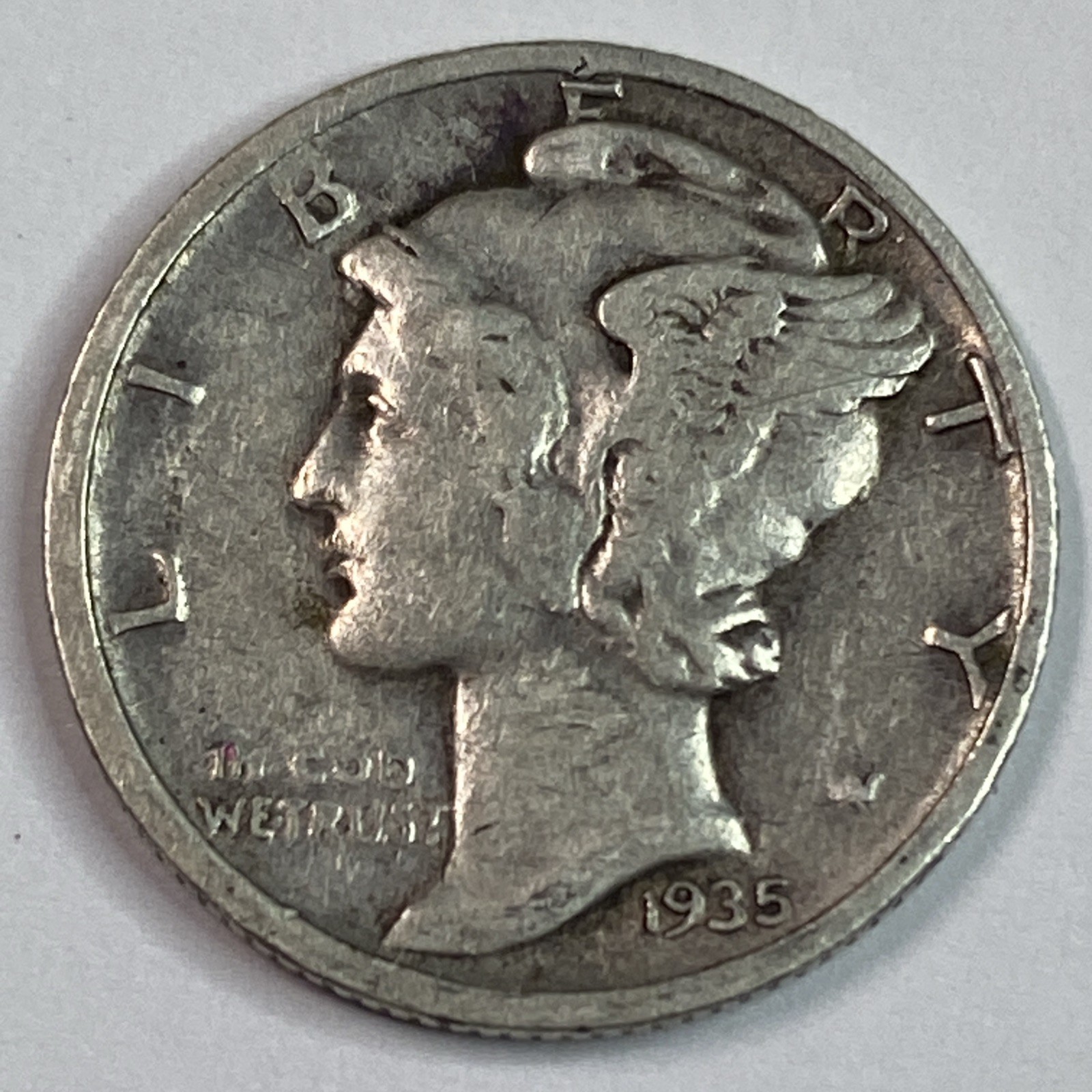 1935-D 10C Mercury Dime- 90% Silver US Coin