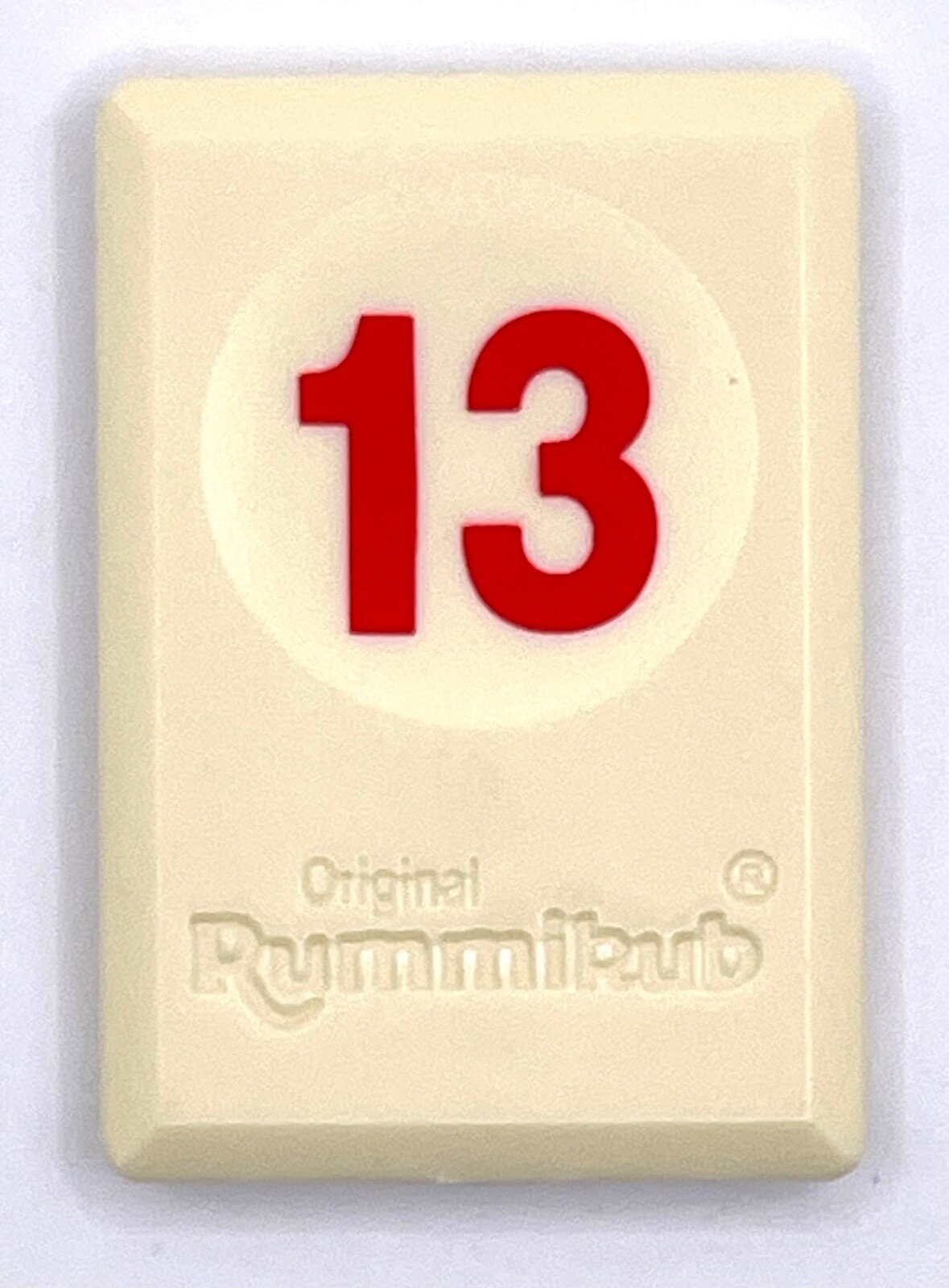 Rummikub Tile Red 13 Game Replacement Piece Smooth Number Engraved Back Pressman