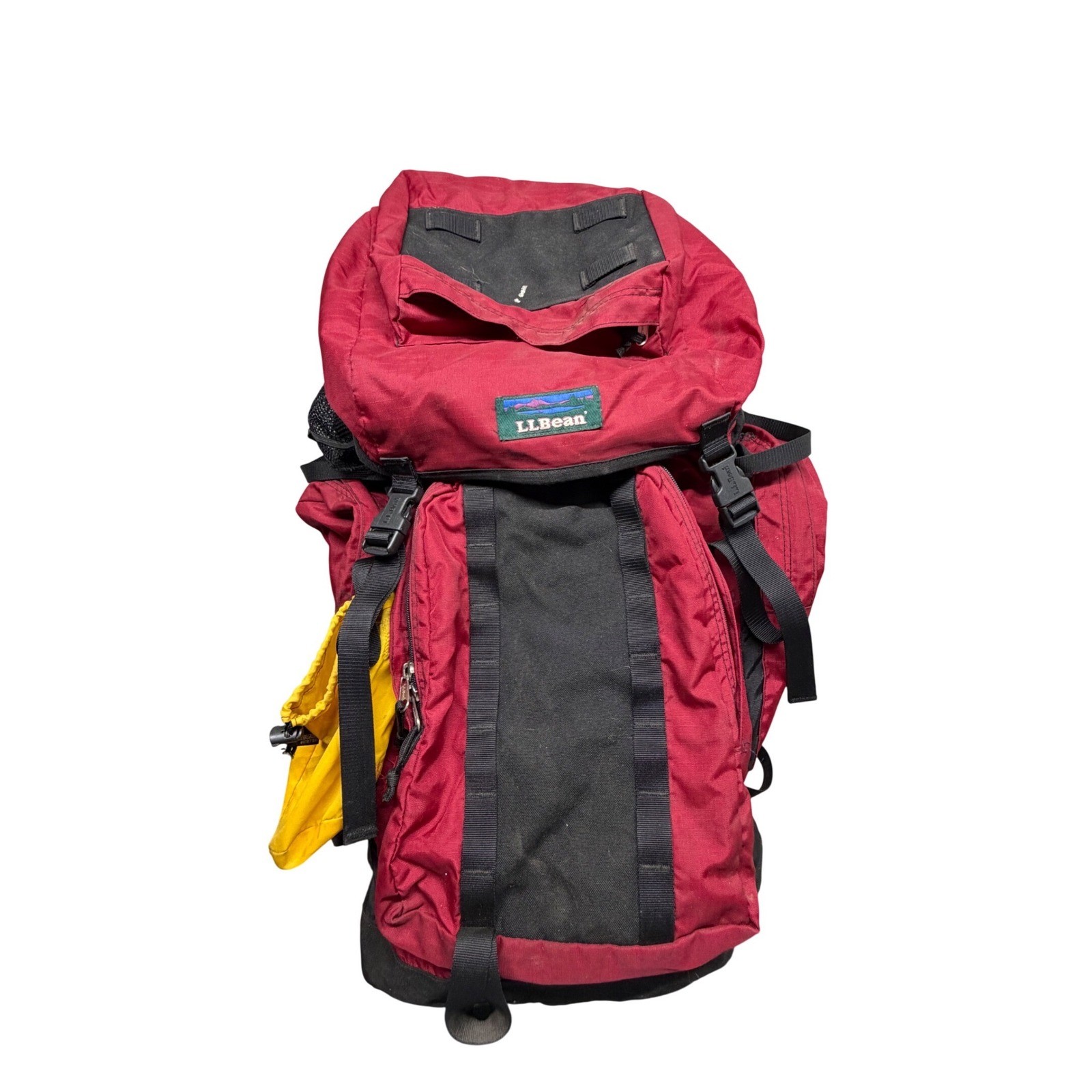 Vintage LL Bean Internal Frame Hiking Backpack Red Black AS52 Mens Large 24"