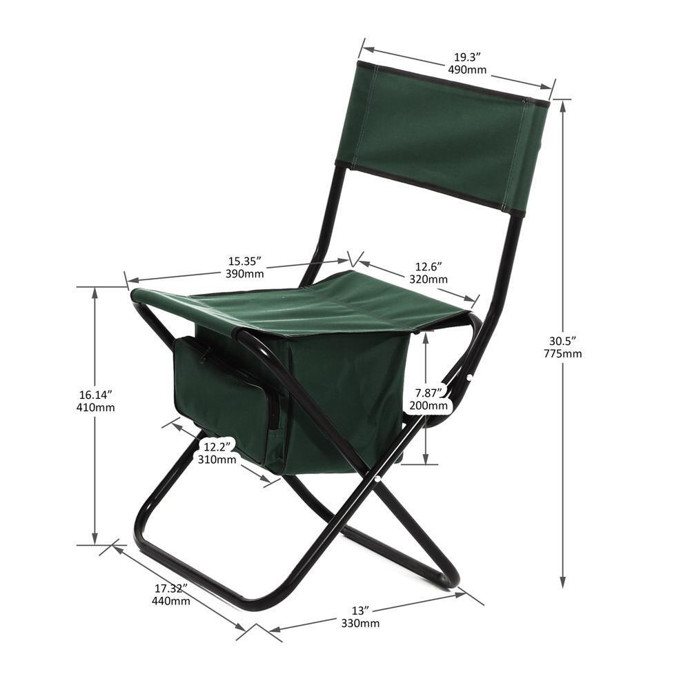 Sturdy and Durable 2-piece Folding Outdoor Chair with Storage Bag Portable Chair