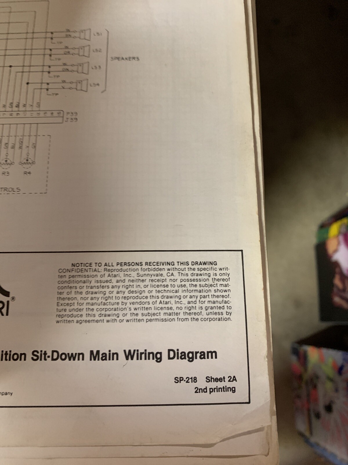 Missing cover 3rd printing POLE POSITION SET ATARI arcade game manual