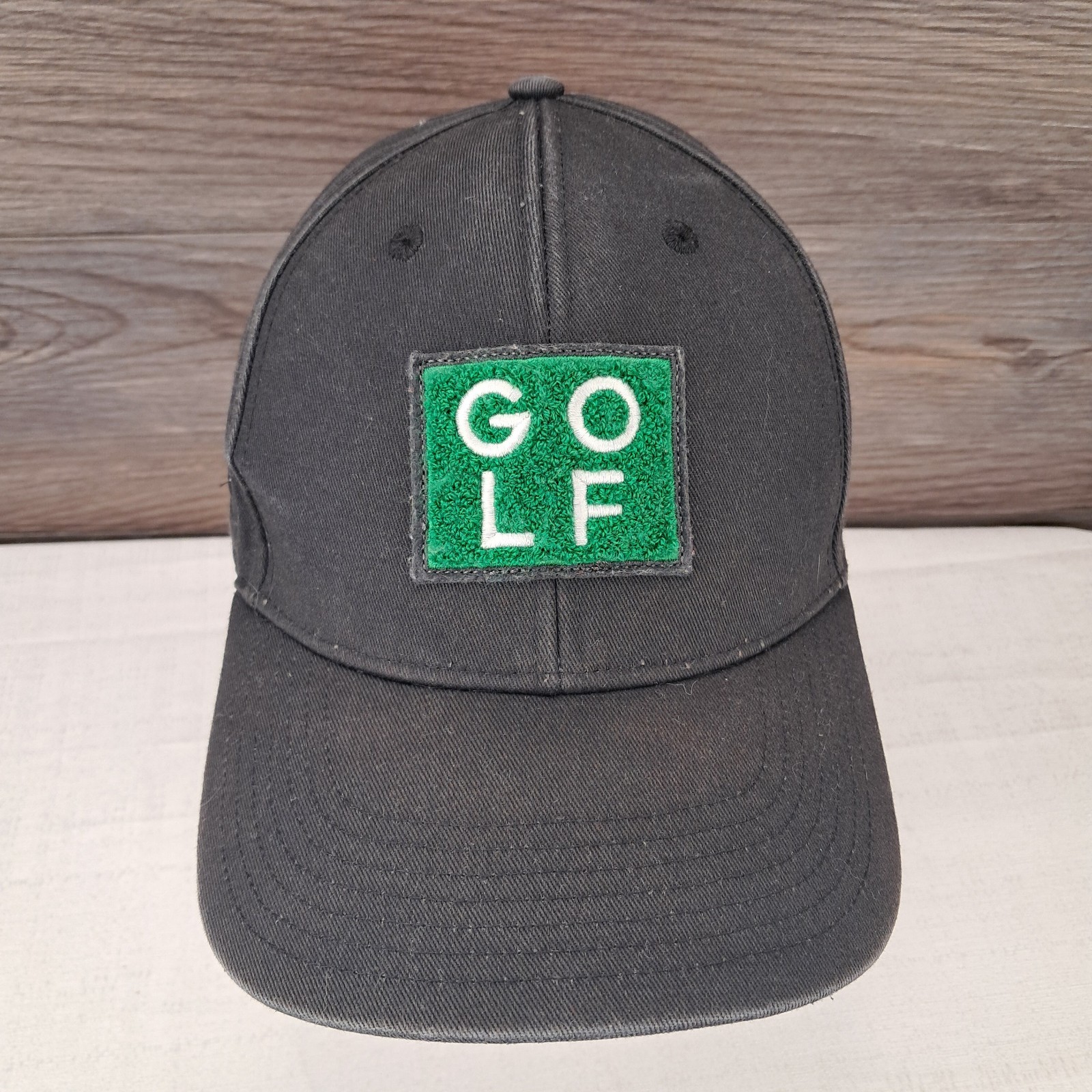 Golf Hat Cap Black Snapback Green Turf Casual Outdoor Adult Athletic Dad