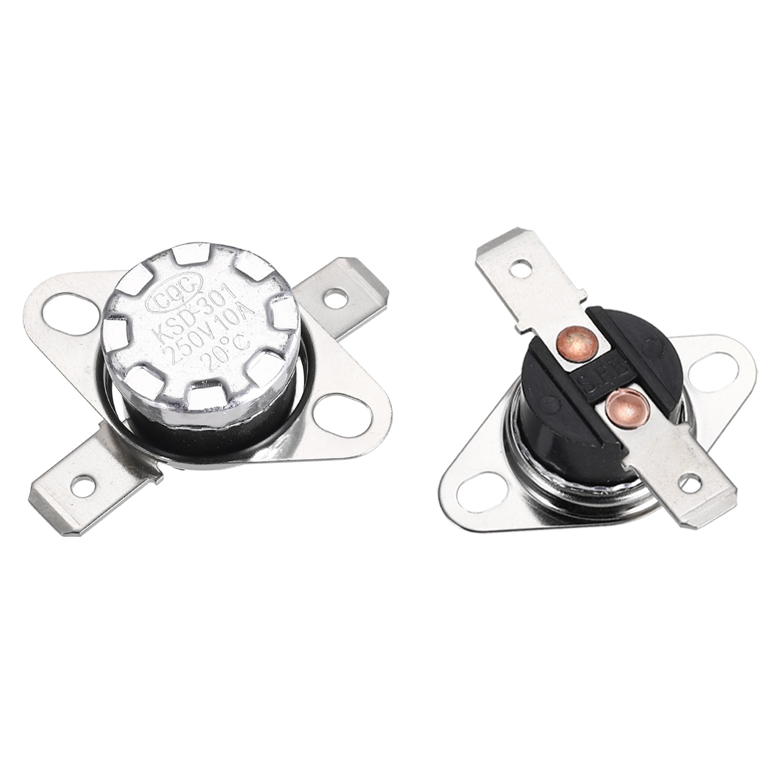 2PCS Temperature Control Switch Thermostat 20°C 10A N.C 6.3mm Pin