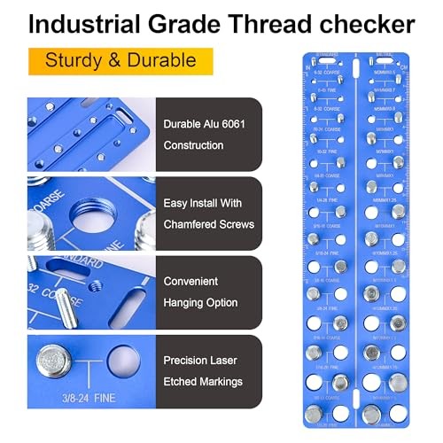 30-in-1 Nut & Bolt Thread Checker – Standard & Metric Thread Gauge Tool with