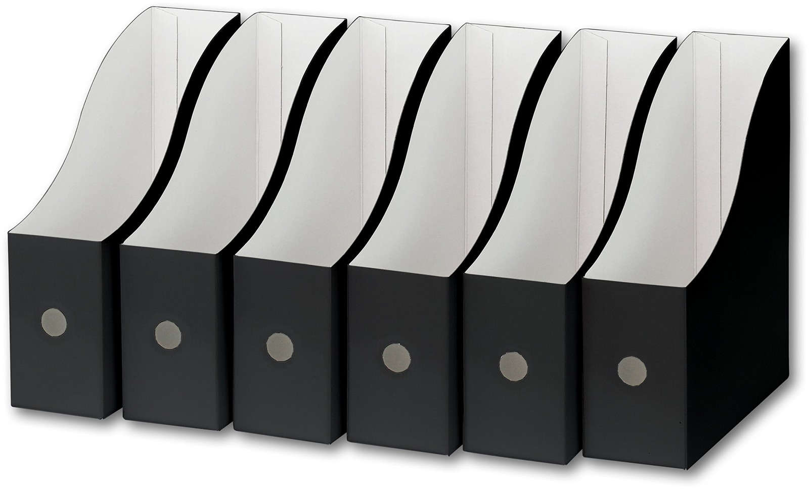 Simple Houseware 6-Pack Magazine File Holder Box, Foldable 6 Pack, Black