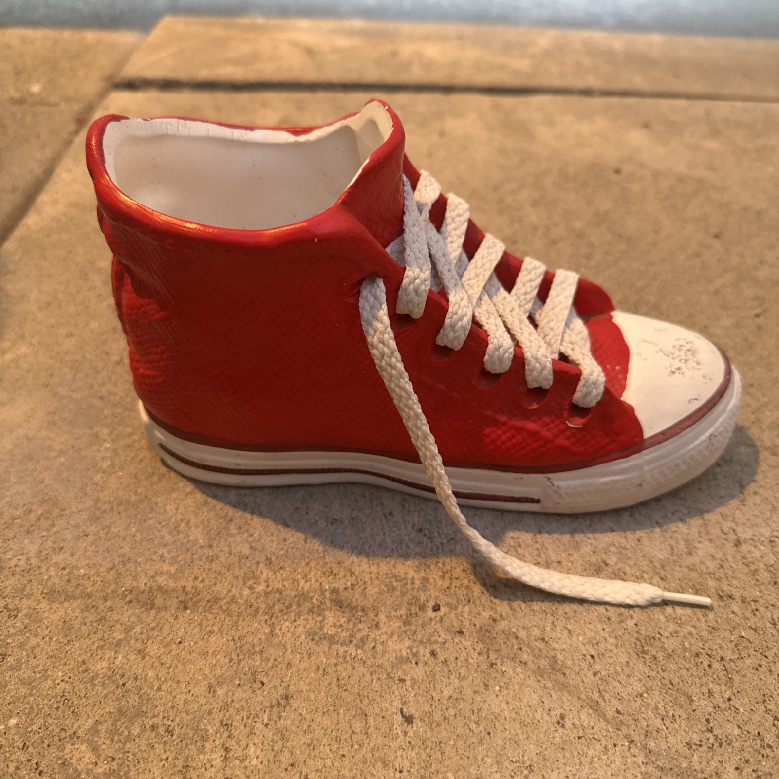 Vintage Red And White Converse Planter