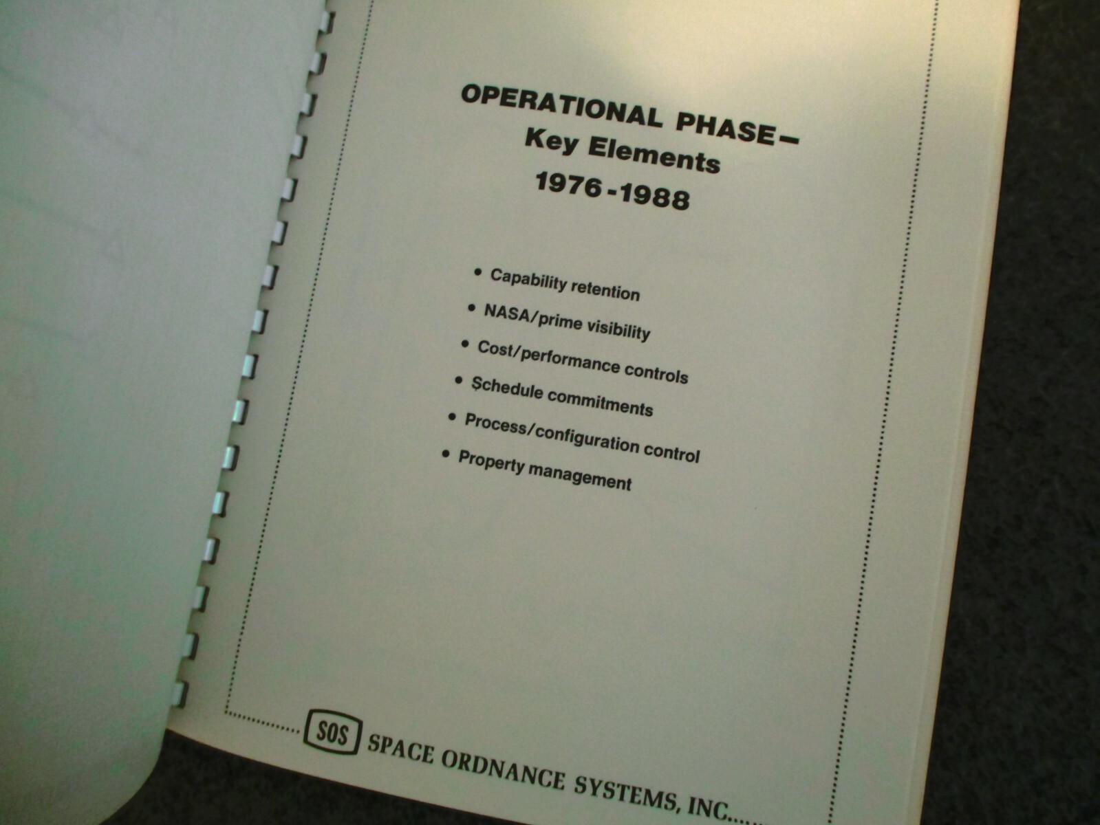 1970s SOS SPACE ORDNANCE SYSTEMS PRESENTATION FOR SPACE SHUTTLE PROGRAM SERVICES