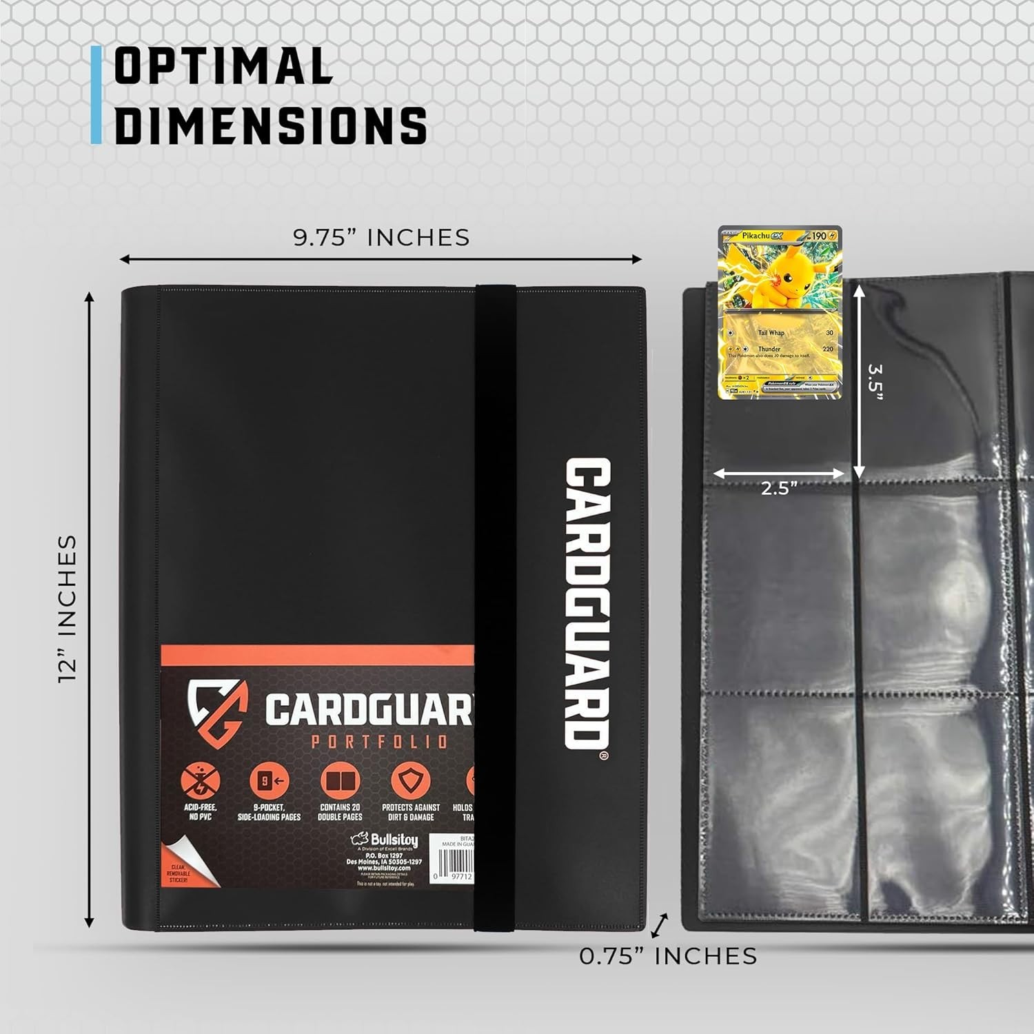 Trading Card Binder Pro-Folio – 9 Pocket Binder - Side-Loading Album, Durable...