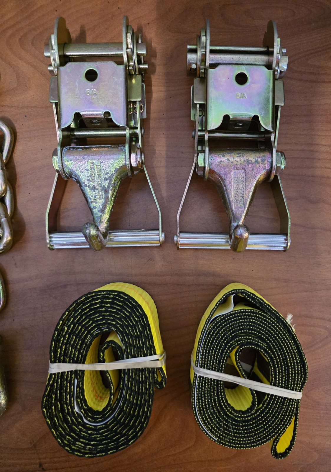 Jerr-Dan Chain / Strap Set, Wheel Lift Straps, Tow Chains, Two Truck Rollback