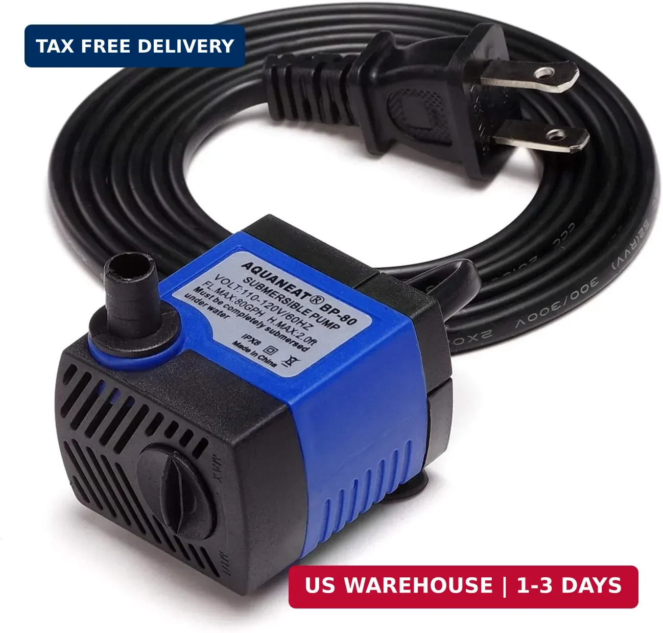 Homasy 80 GPH Small Submersible Water Pump for Aquarium Ponds Fountains &...
