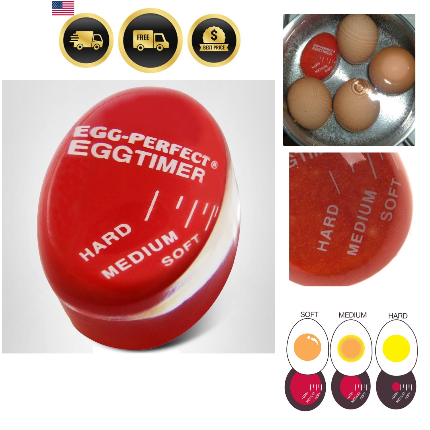 Egg Timer Boiling Perfect Egg Cooking Stage Indicator Kitchen Gadget