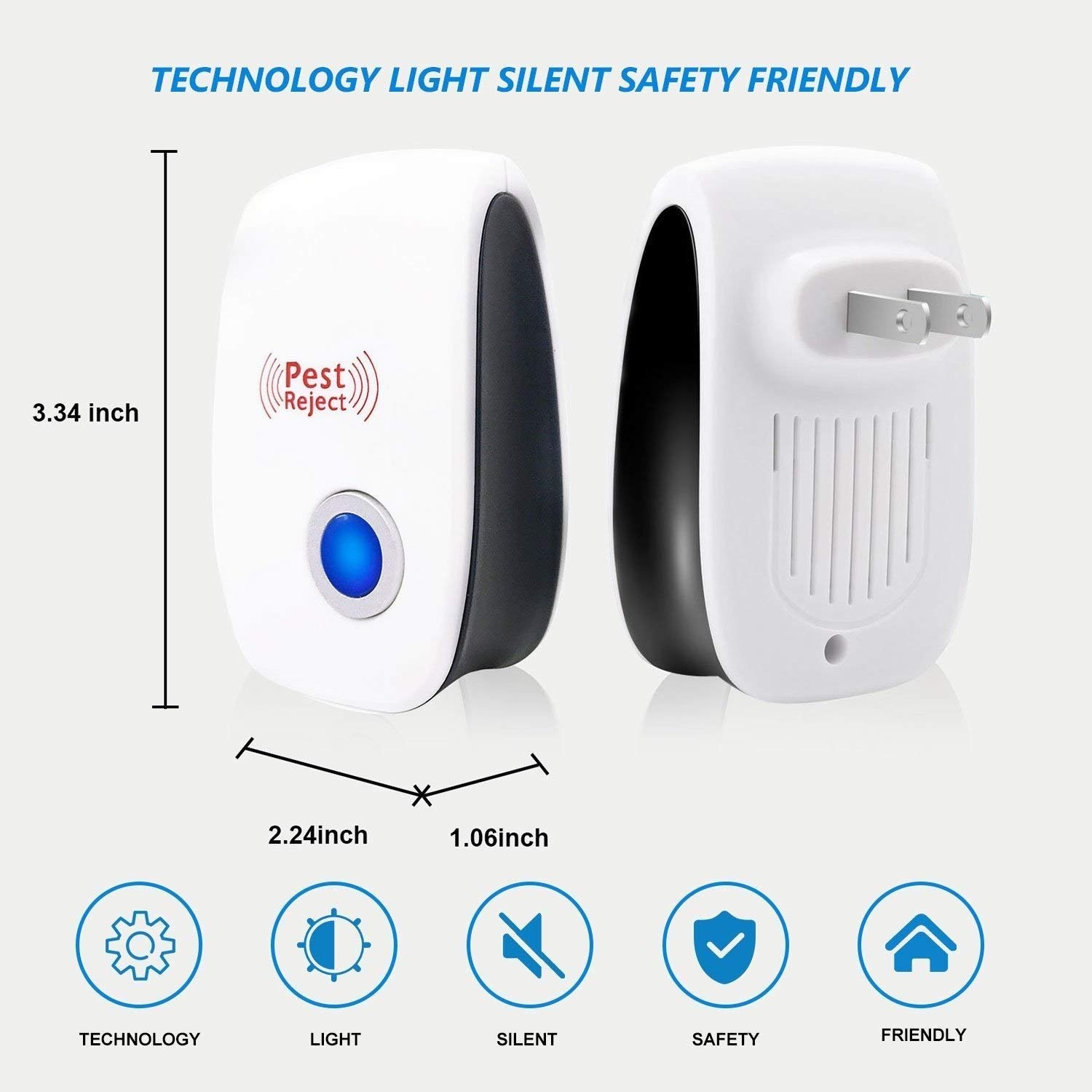 6 pcs Ultrasonic Pest Repeller Control Electronic Repellent Mice Bug Rat Reject