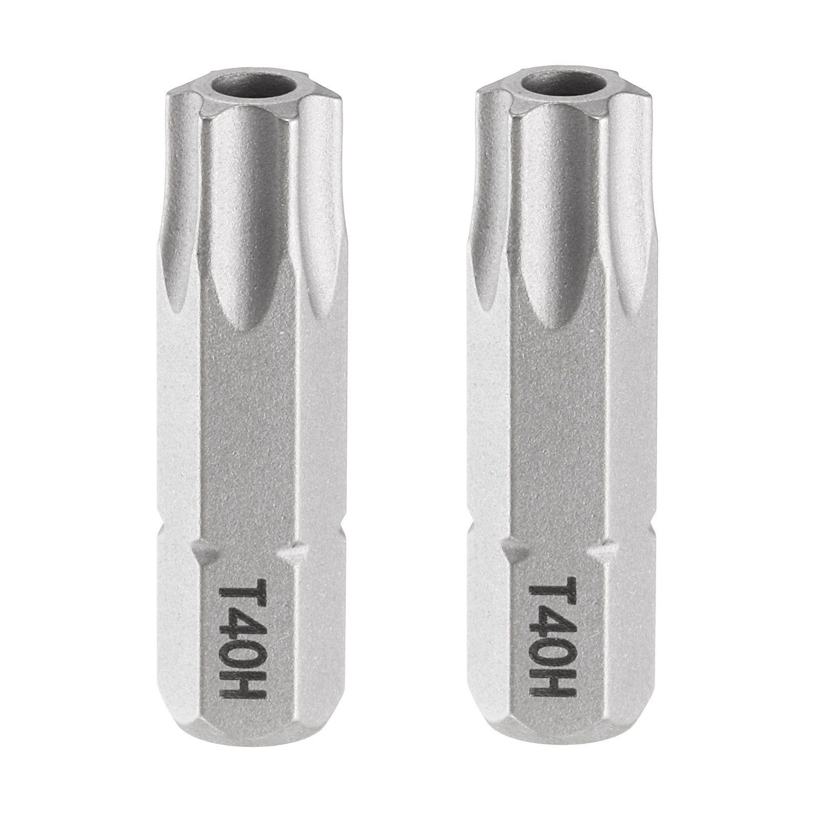2pcs T40H Magnetic Torx Screwdriver Bit 1/4" Hex Shank 25mm Length S2 Steel