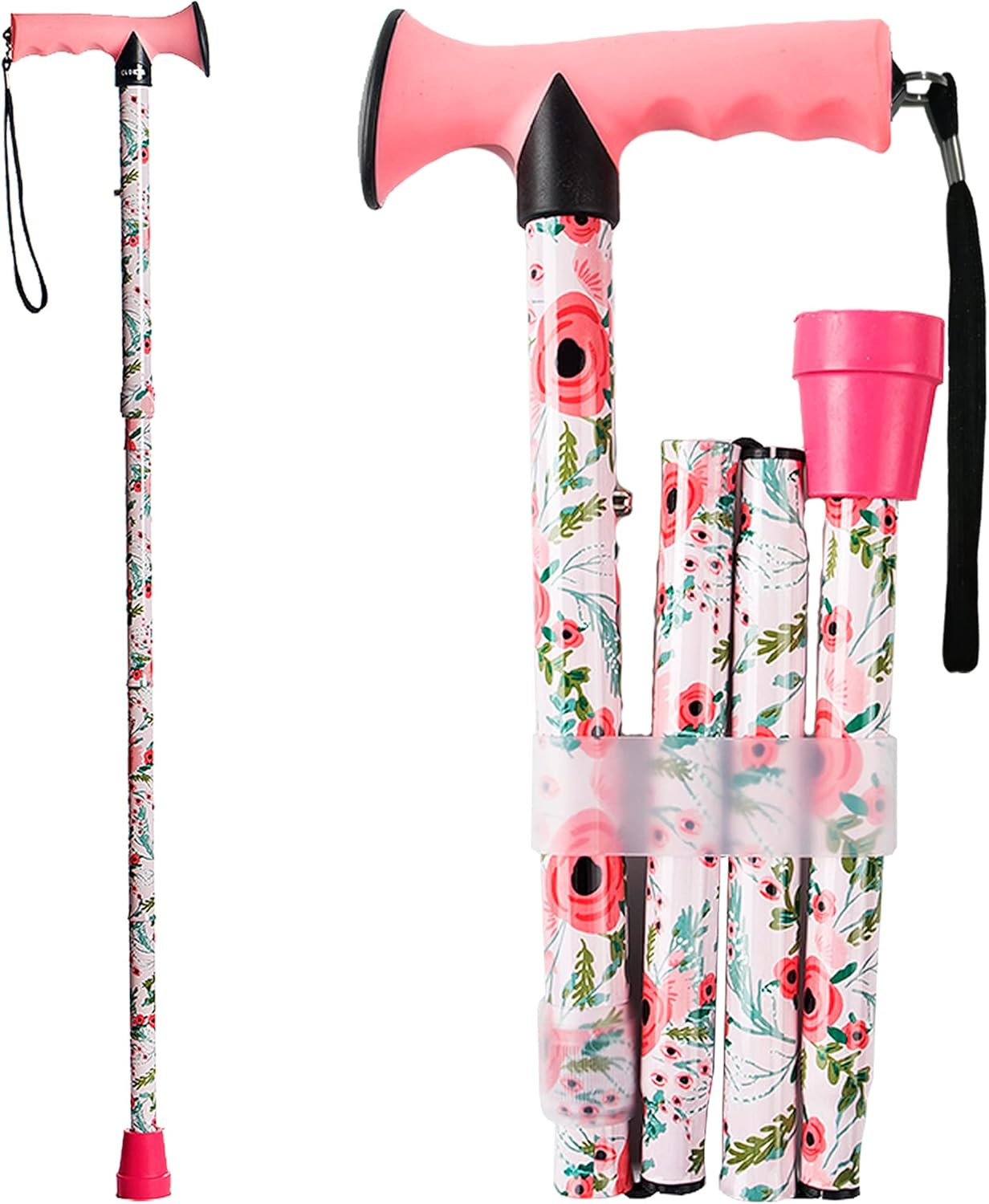 Walking Cane for Men and Women, Foldable | Lightweight Foldable, 5-Level Adjusta