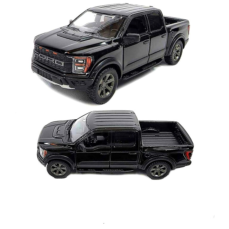 5436) Kinsmart 2022 Ford F-150  Raptor  1:46 Diecast  Truck 5 inch BLACK color.